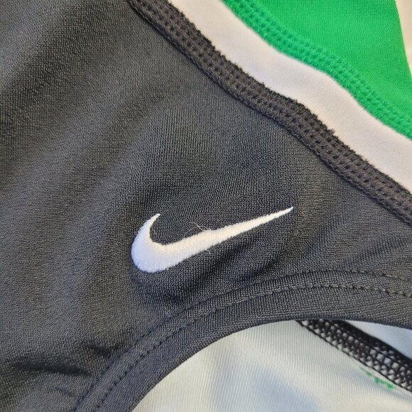 Nike Swim Woman’s Poly Team Splice Cut-Out Tank Swimsuit black green size 10 - Picture 7 of 13
